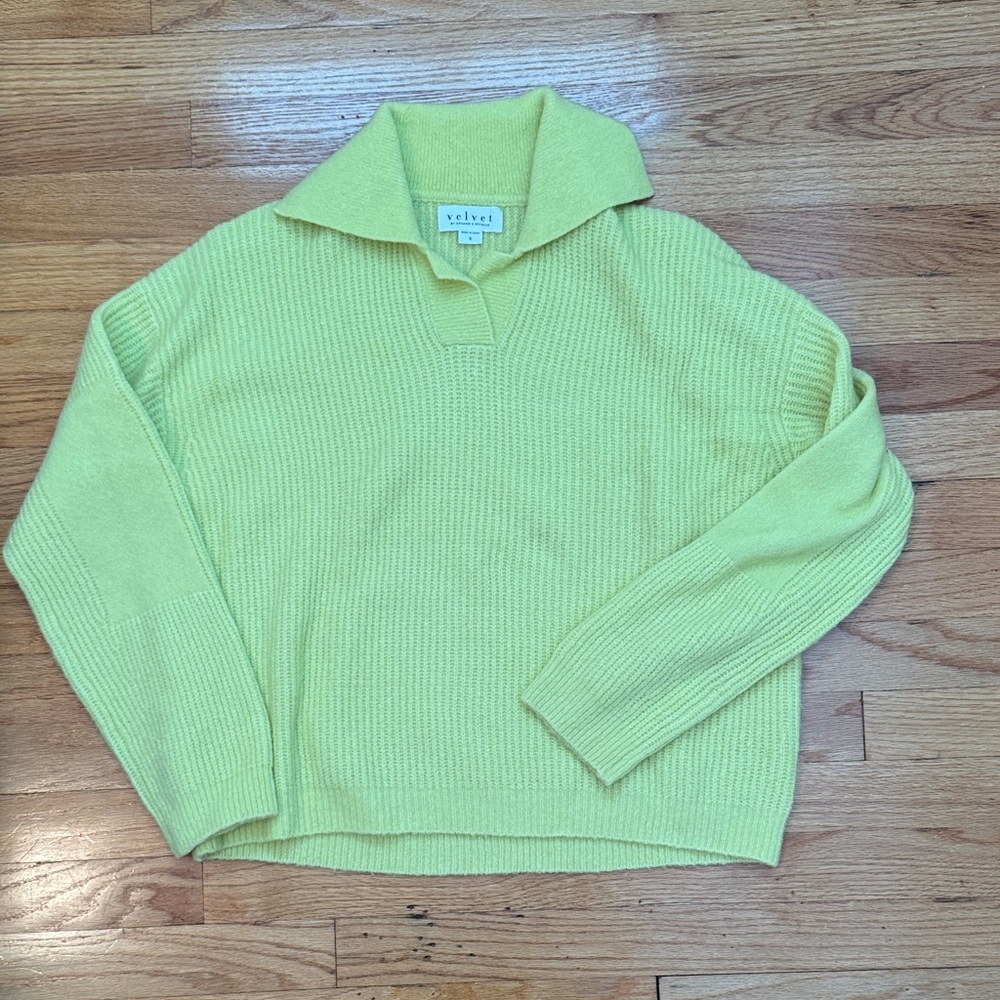Velvet by Graham & Spencer Yellow/Green Sweater